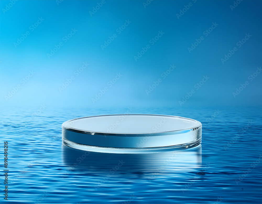 Abstract 3D Display Stand with Water- A glass podium set against a dynamic blue water backg_1(15) Abstract 3D Display Stand with Water- A glass podium set against a dynamic blue water backg_1(15)