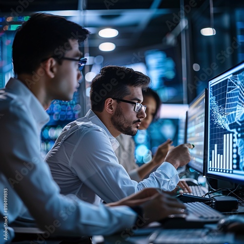 a team of data analist working on the company data 