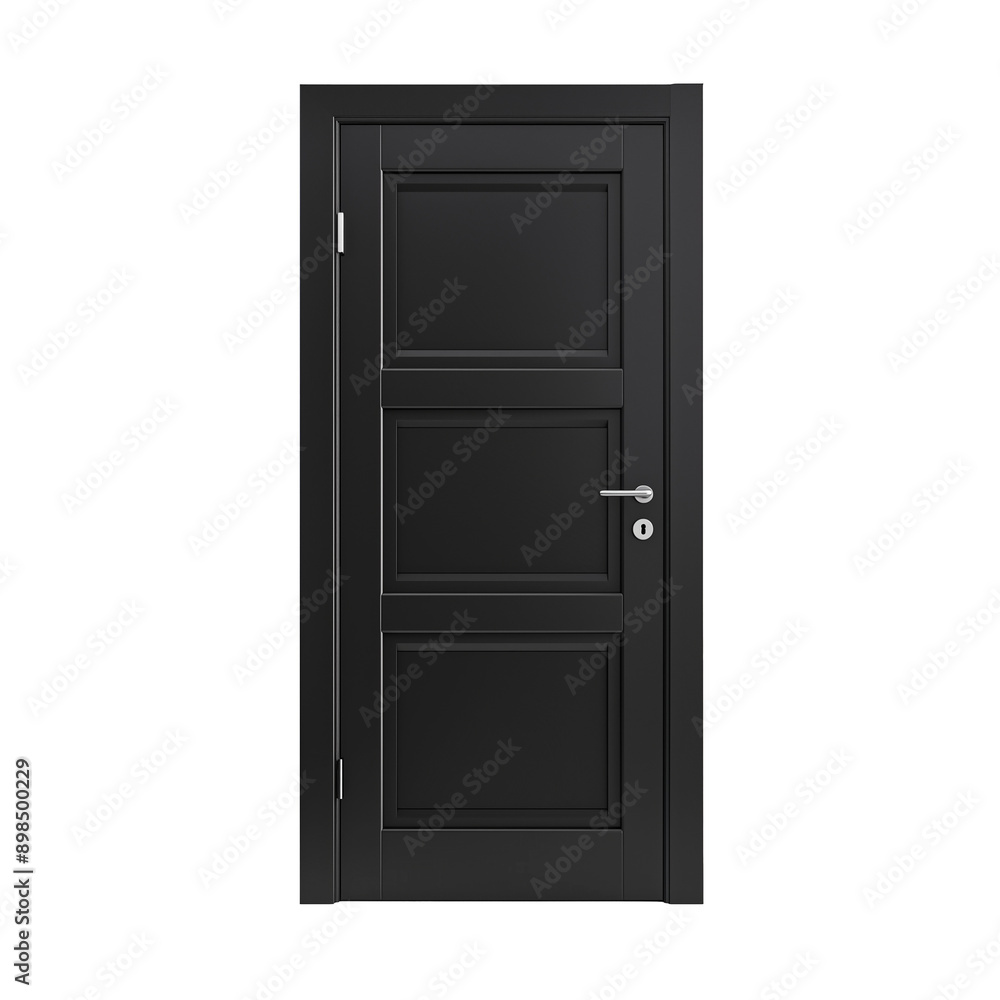 Modern black door isolated on transparent or white background Modern black door isolated on transparent or white background