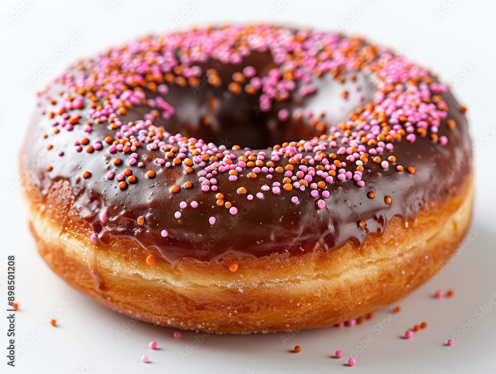 Delicious Sprinkled Doughnut on a White Background Delicious Sprinkled Doughnut on a White Background