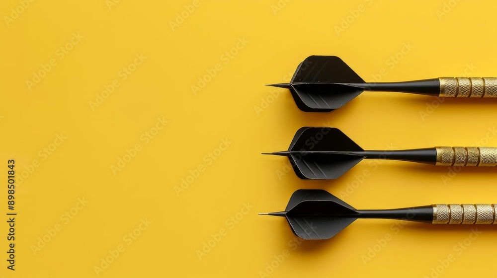 darts on yellow background generative ai darts on yellow background generative ai