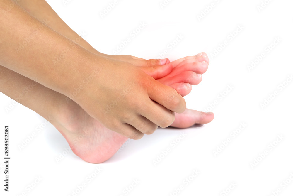 Leg pain due to plantar fasciitis and staying awake for long periods of time. Health and Medicine Concept Leg pain due to plantar fasciitis and staying awake for long periods of time. Health and Medicine Concept