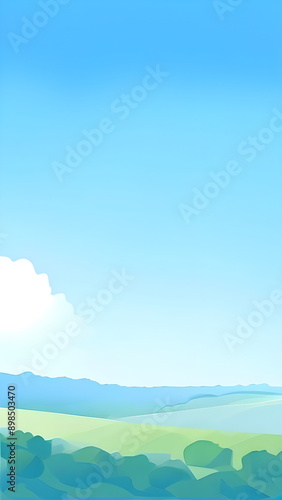 blue sky and green grass