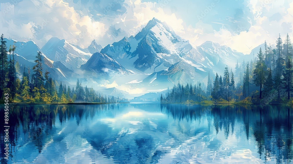 Majestic Mountain Lake Reflection in the Wilderness Majestic Mountain Lake Reflection in the Wilderness