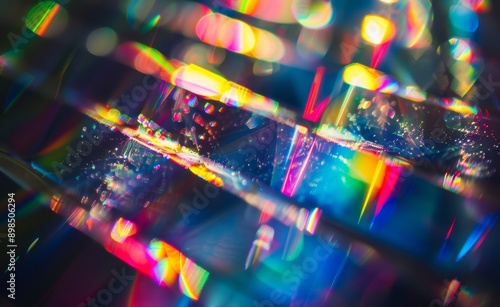 Abstract background wallpaper. Iridescent holographic paper with vibrant colors, captured in motion blur