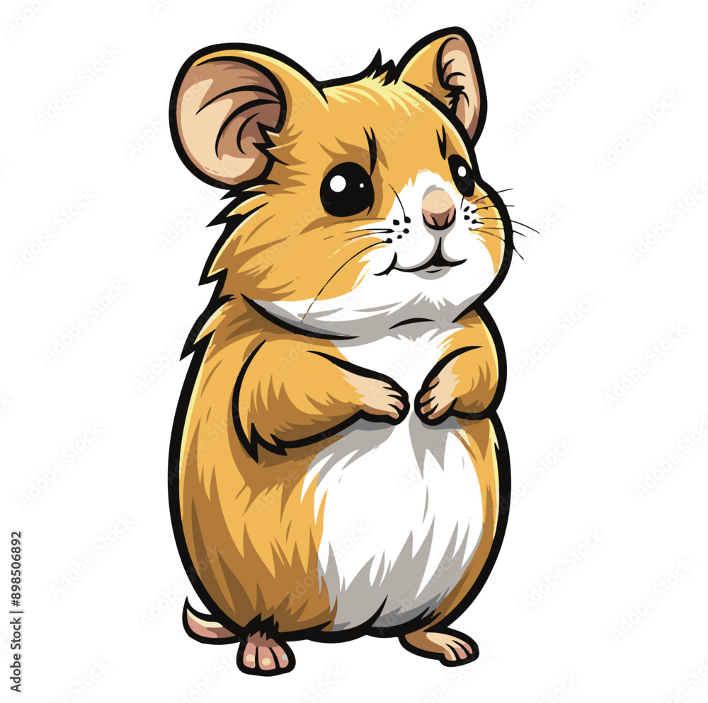 Obraz premium standing cute cartoon hamsters illustration vector ,generative ai