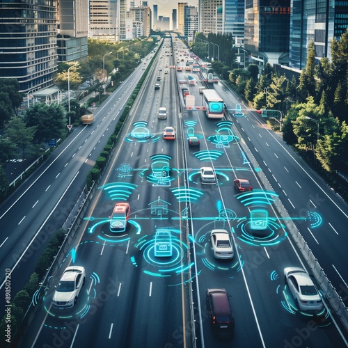 traffic , car maintain the distance on road , a smart technology is used for maintain the distance , new senser of the car .