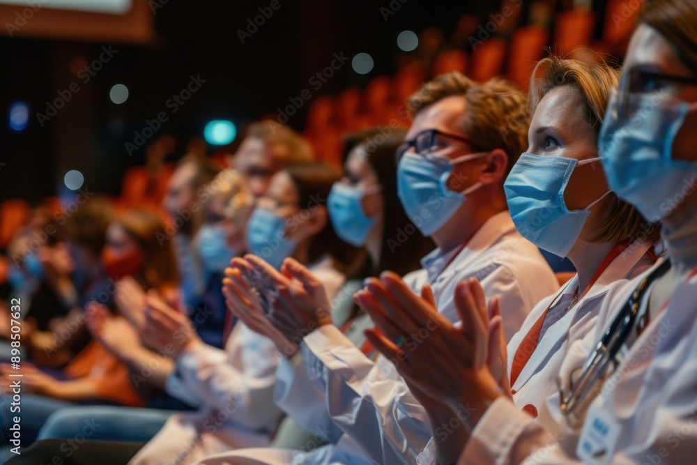 Healthcare Professionals Applauding in Lecture Hall Healthcare Professionals Applauding in Lecture Hall