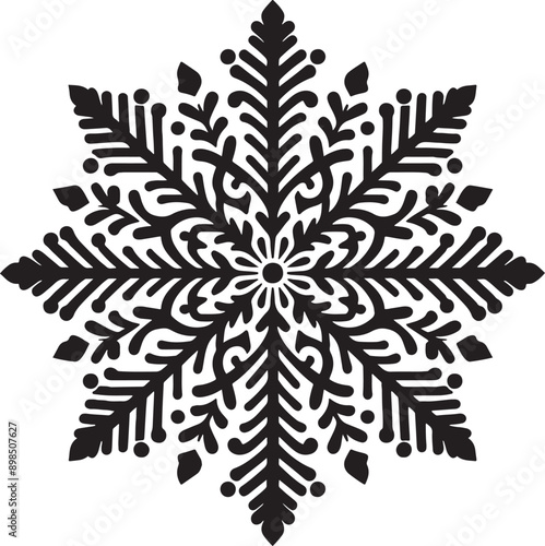 Snowflake Silhouette Vector Illustration