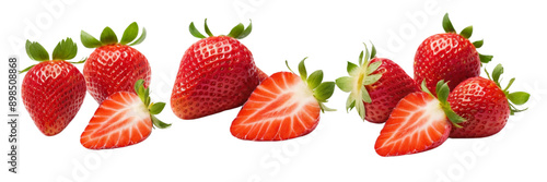 Obraz na płótnie strawberry isolated on white background w salonie