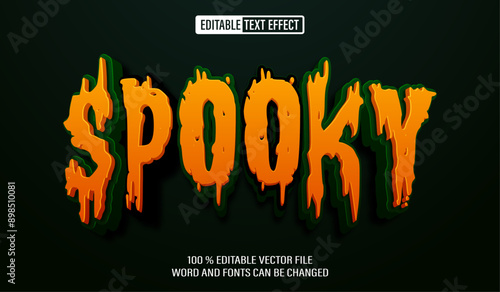 Editable 3d text style effect - Spooky Halloween text effect Template