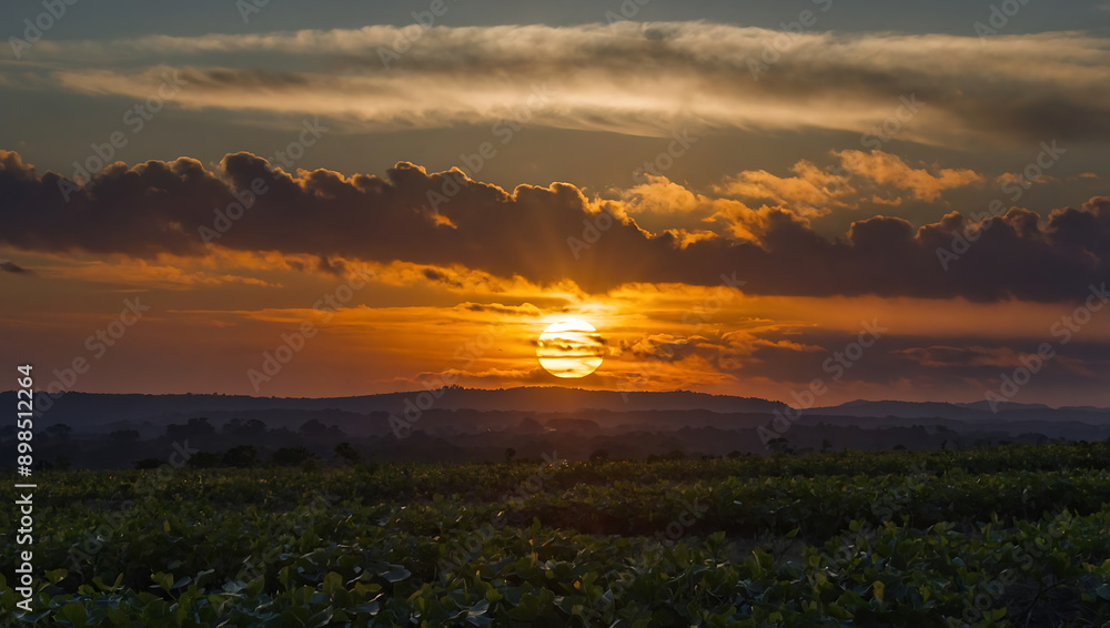 Naklejka premium sunset in the mountains