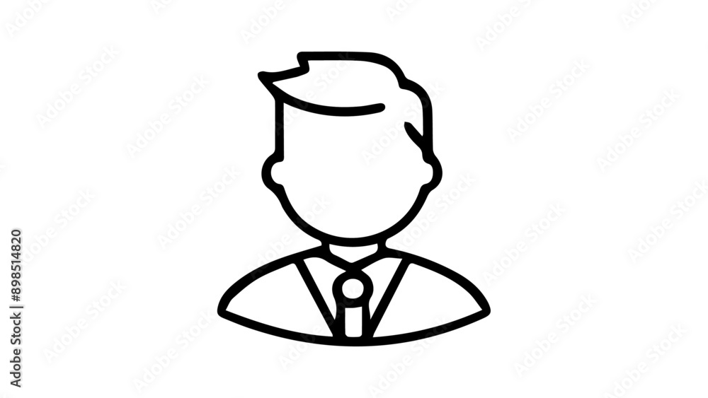 simple vector outline of a person in suit illustration on white background simple vector outline of a person in suit illustration on white background