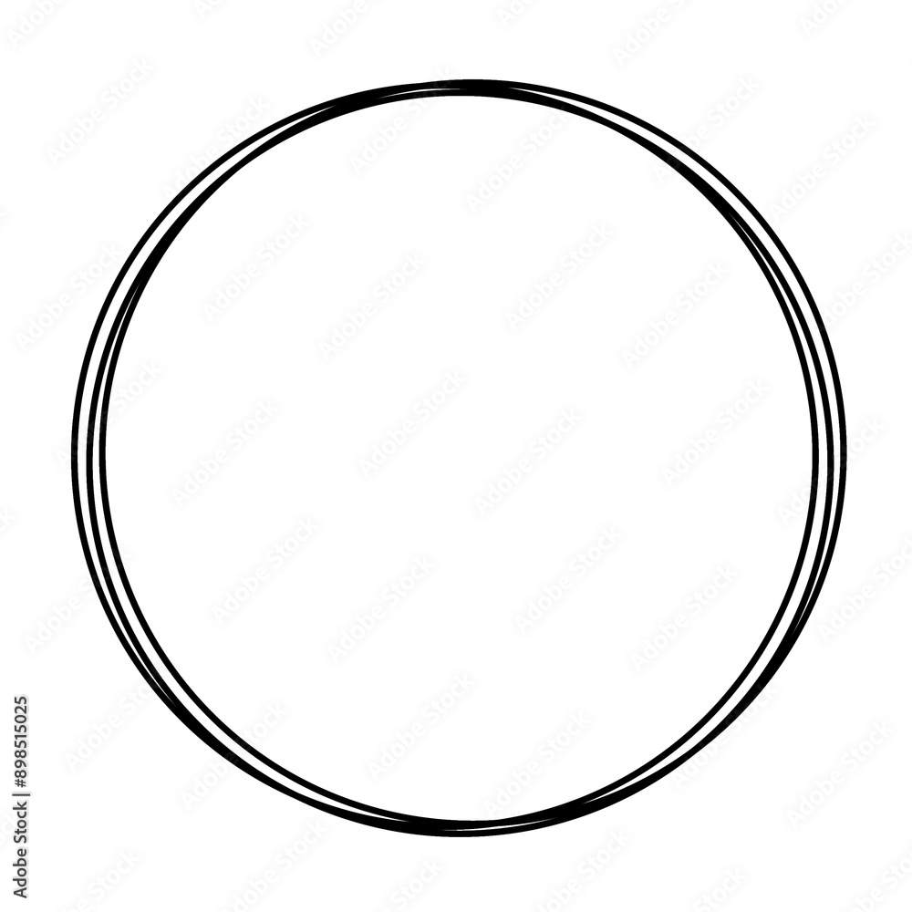 Circle outline hand drawn raster drawing