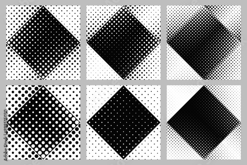 Geometrical seamless  dot pattern background set - abstract vector graphic design