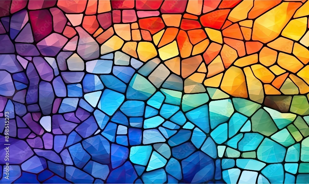 Abstract Stained Glass Mosaic With Rainbow Colors Abstract Stained Glass Mosaic With Rainbow Colors