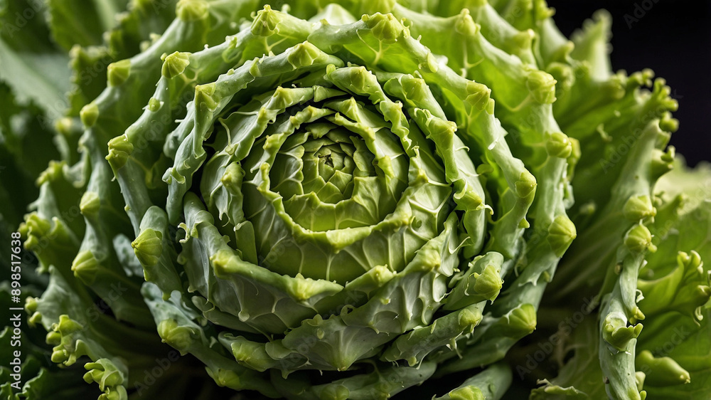 Fototapeta premium Cabbage closeup. Natural green vegetable texture.