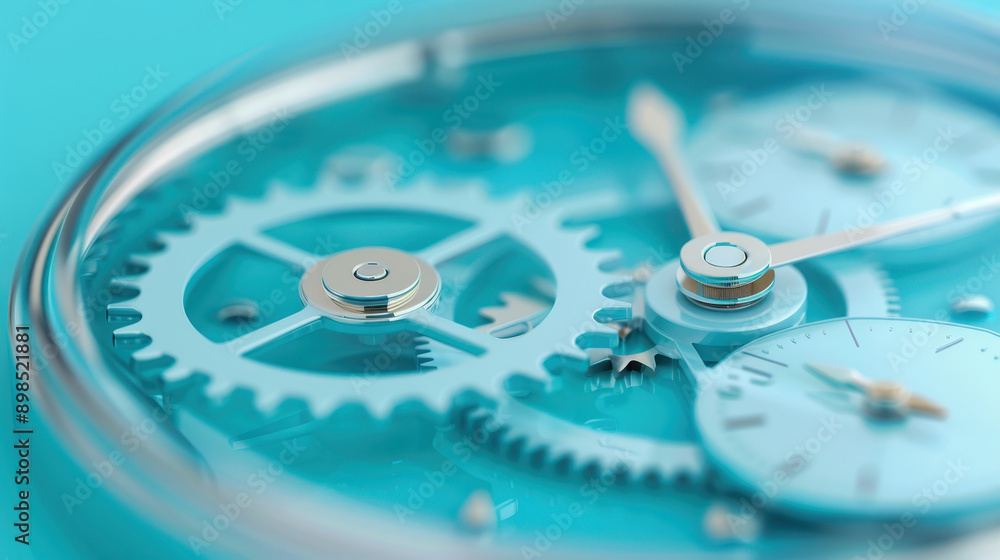 Close-up of an intricate watch mechanism with blue gears and dials, showcasing precise craftsmanship and timekeeping technology. Close-up of an intricate watch mechanism with blue gears and dials, showcasing precise craftsmanship and timekeeping technology.
