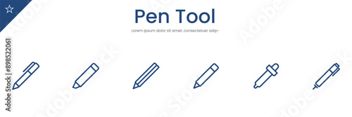 Adobe illustrator pen tool icon set