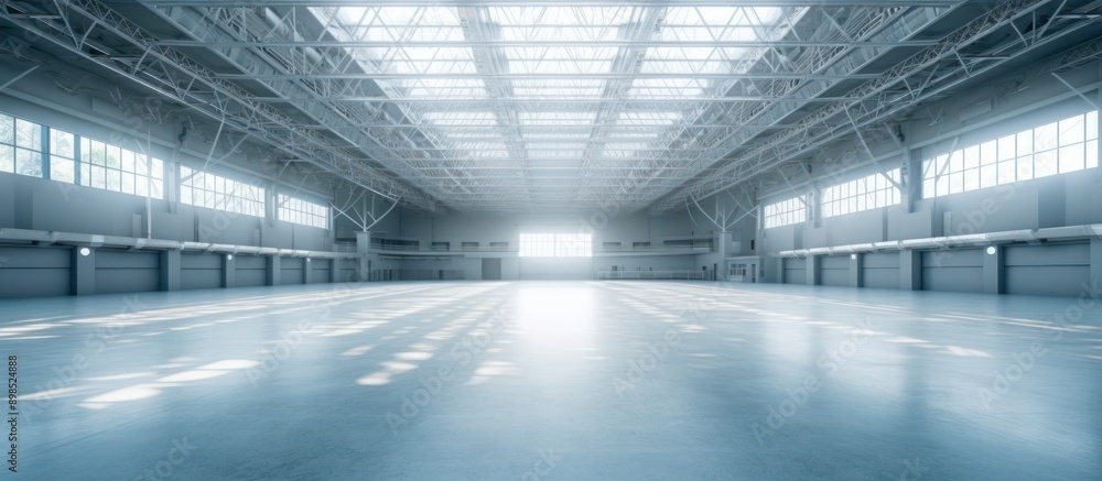 Obraz premium Spacious Industrial Interior with Bright Lighting