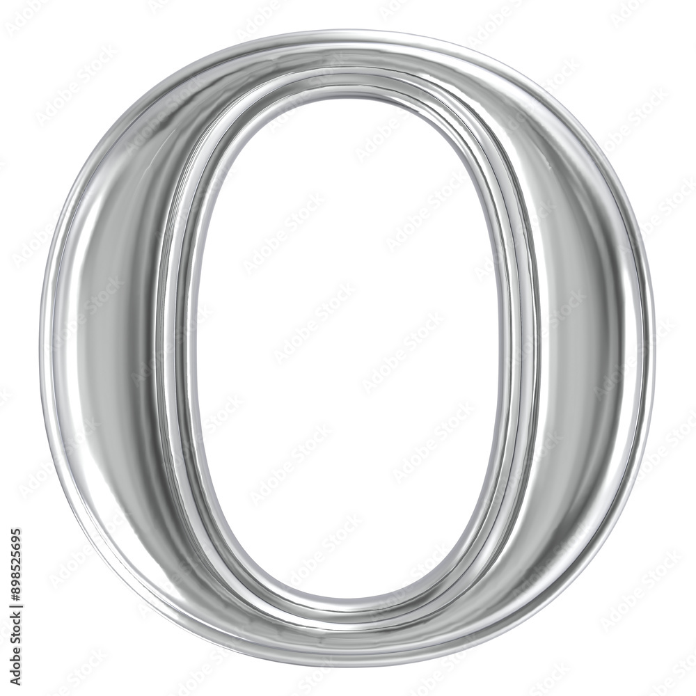 Obraz premium Silver Font O 3D Render