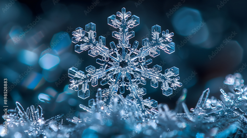 Macro photo of snowflake, macro view sharp focus on clear crystal snow, snowflakes Macro photo of snowflake, macro view sharp focus on clear crystal snow, snowflakes