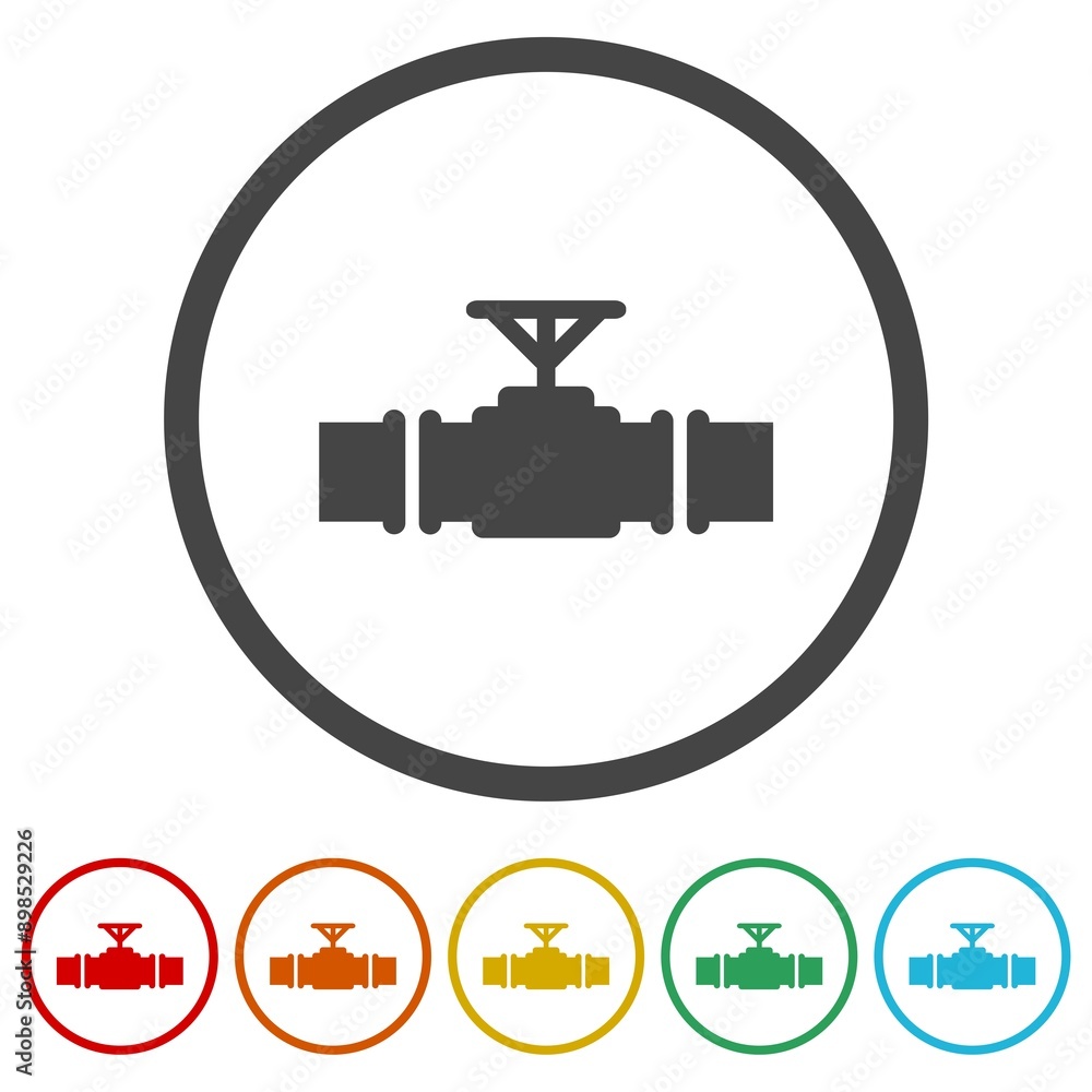 Pipe fittings icon. Set icons in color circle buttons Pipe fittings icon. Set icons in color circle buttons