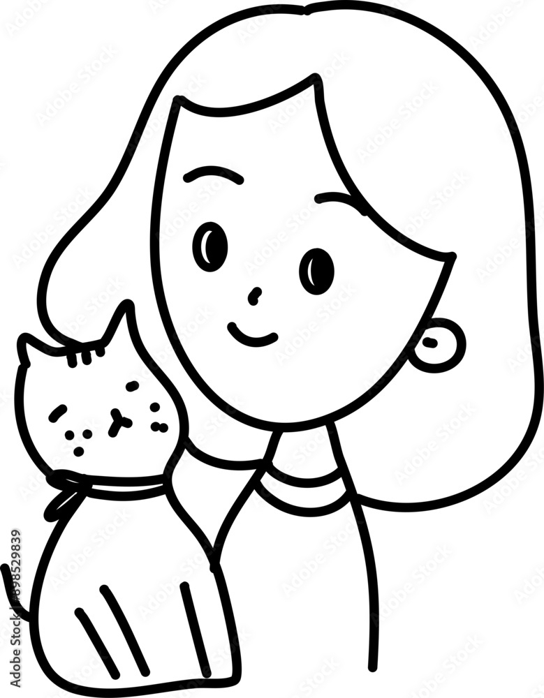 cat and girl cartoon cat and girl cartoon