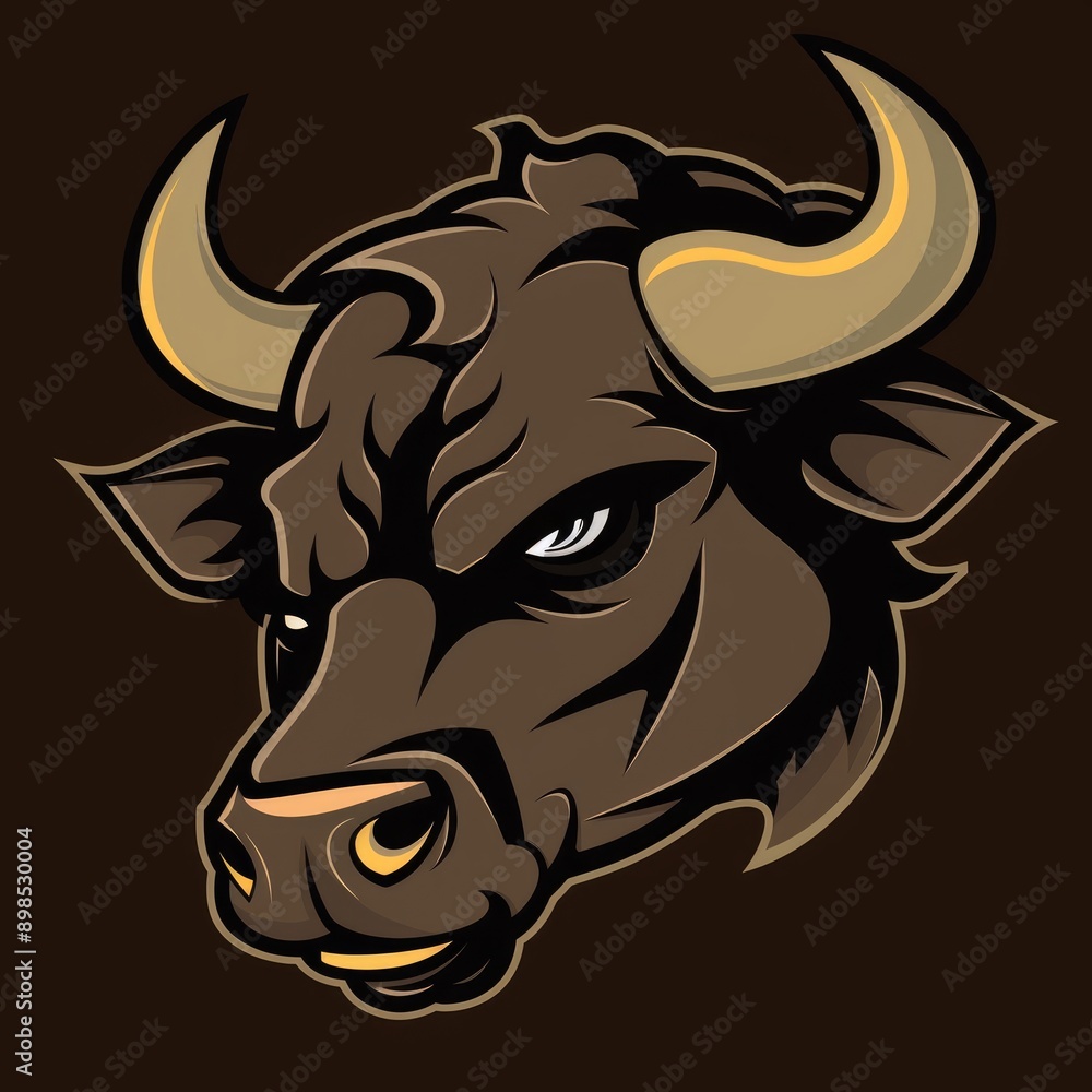 Cartoon bull mascot, drawn character Cartoon bull mascot, drawn character