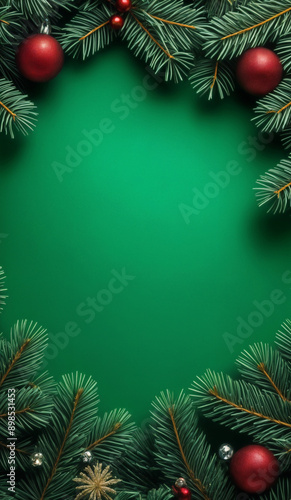 Wallpaper Mural Green minimalistic Christmas background with copy space Torontodigital.ca