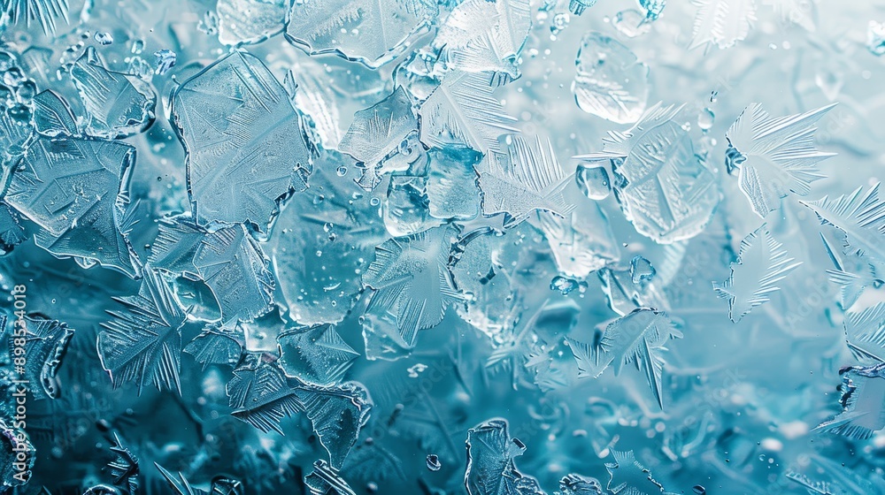 A close-up image of a frozen windowpane, featuring delicate ice crystals in a variety of shapes and sizes. This image evokes feelings of winter, cold, and nature's beauty. A close-up image of a frozen windowpane, featuring delicate ice crystals in a variety of shapes and sizes. This image evokes feelings of winter, cold, and nature's beauty.