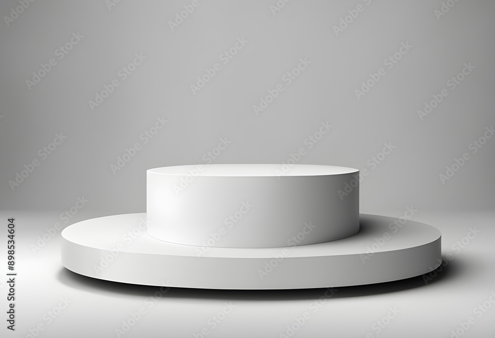 white podium for product presentation on grey background, round pedestal for presenting products
white podium for product presentation on grey background, round pedestal for presenting products