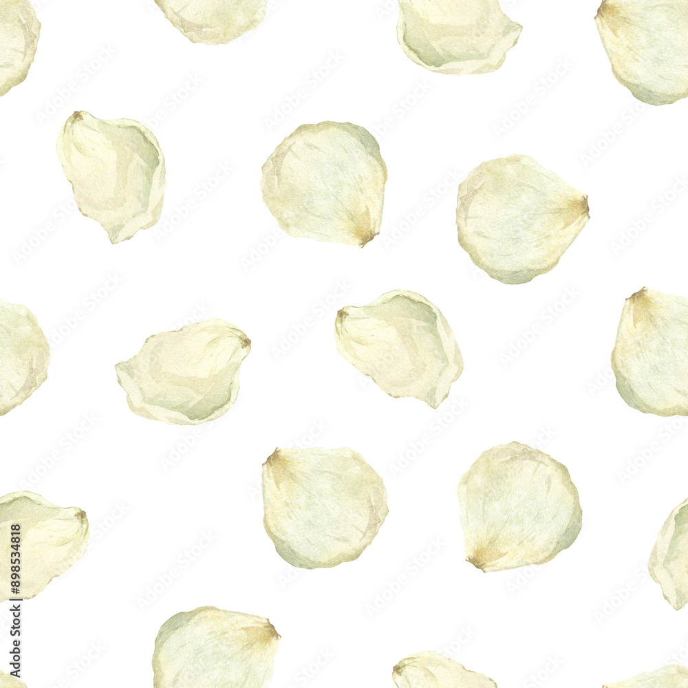 Seamless watercolor pattern with rose petals Seamless watercolor pattern with rose petals