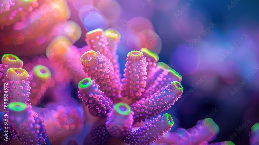 Fototapeta premium Vibrant Underwater Coral Reef in Captivating Colors