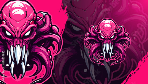 Evil skull octopus mascot logo for Sport and E-Sport Gaming Teams