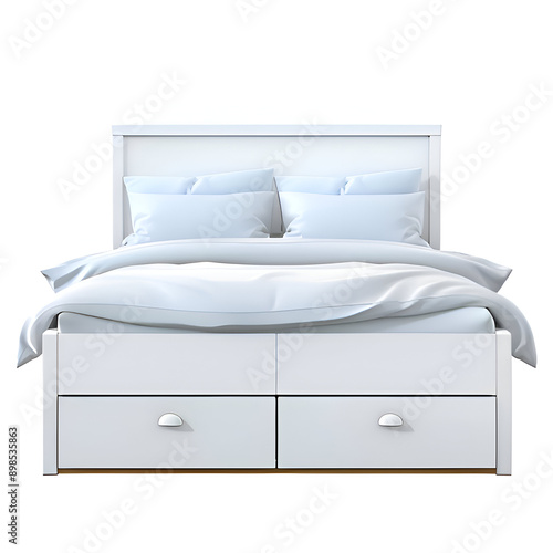 Illustration of  The bed has drawers with storage