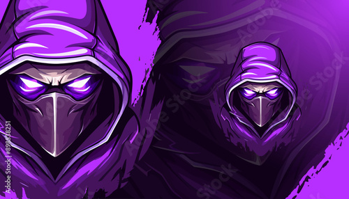 Hacker in hoodie and mask mascot logo for Sport and E-Sport Gaming Teams