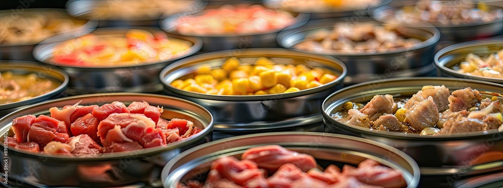 close-up of canned meat. Selective focus close-up of canned meat. Selective focus