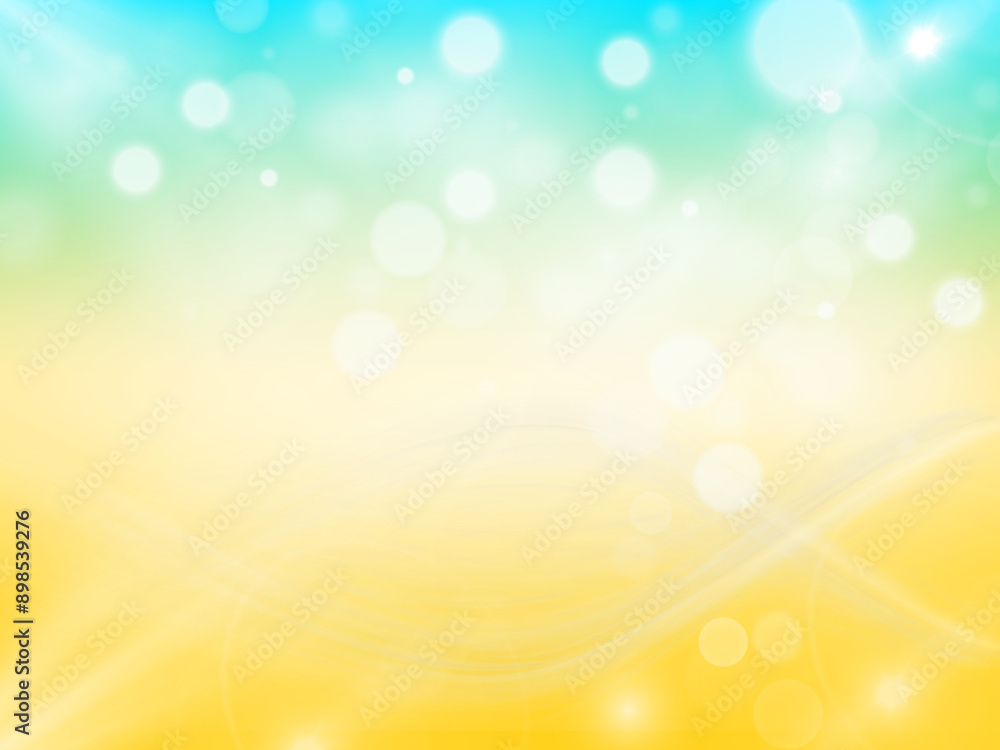 Light blue and yellow gradation, glitter, smooth curves, spots gather in the center Light blue and yellow gradation, glitter, smooth curves, spots gather in the center