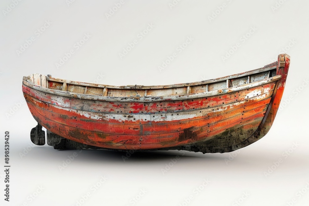 Old Model Boat Isolated on White Old Model Boat Isolated on White