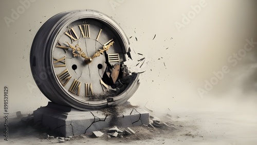 An old antique clock that crumbles to dust. photo