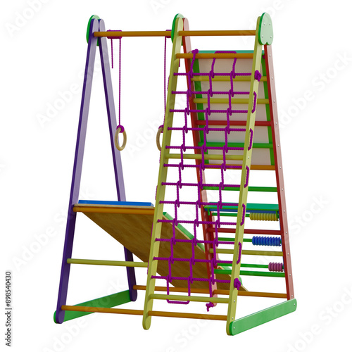 play structure, Childers paying tings, outdoor gym, play area, , no background, different design, png, white background, isolated, abstract, 3d model. photo