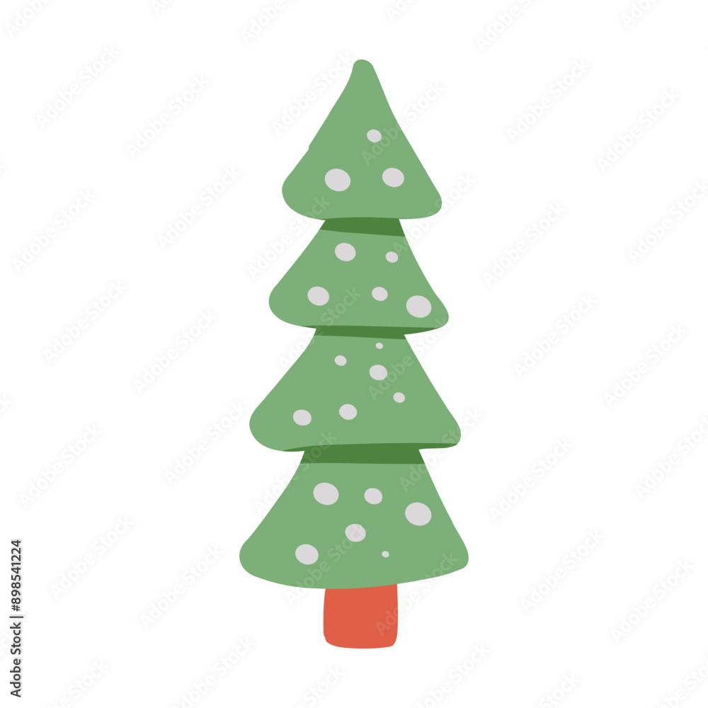 Flat christmas tree, cute christmas tree. Cute elements in Memphis boho style. Vector Hand drawing in Scandinavian style. Flat christmas tree, cute christmas tree. Cute elements in Memphis boho style. Vector Hand drawing in Scandinavian style.