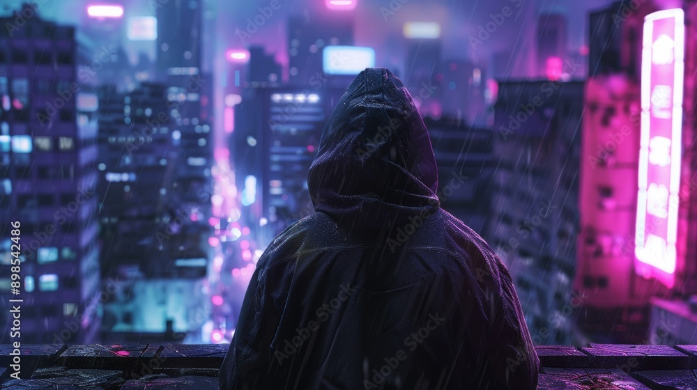 hooded man on the roof generative ai hooded man on the roof generative ai