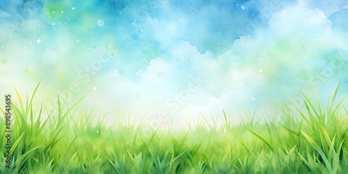 Abstract grass watercolour background Creative AI