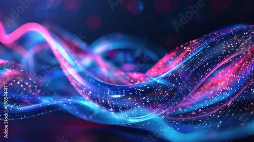 Vibrant abstract digital wave background with dynamic neon colors and flowing energy patterns, perfect for modern tech and design themes.