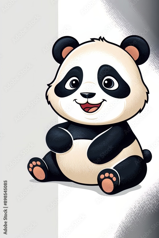 Naklejka premium Whimsical graphic design with cute panda illustration