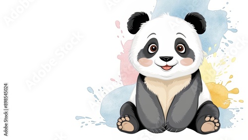 Whimsical graphic design with cute panda illustration photo