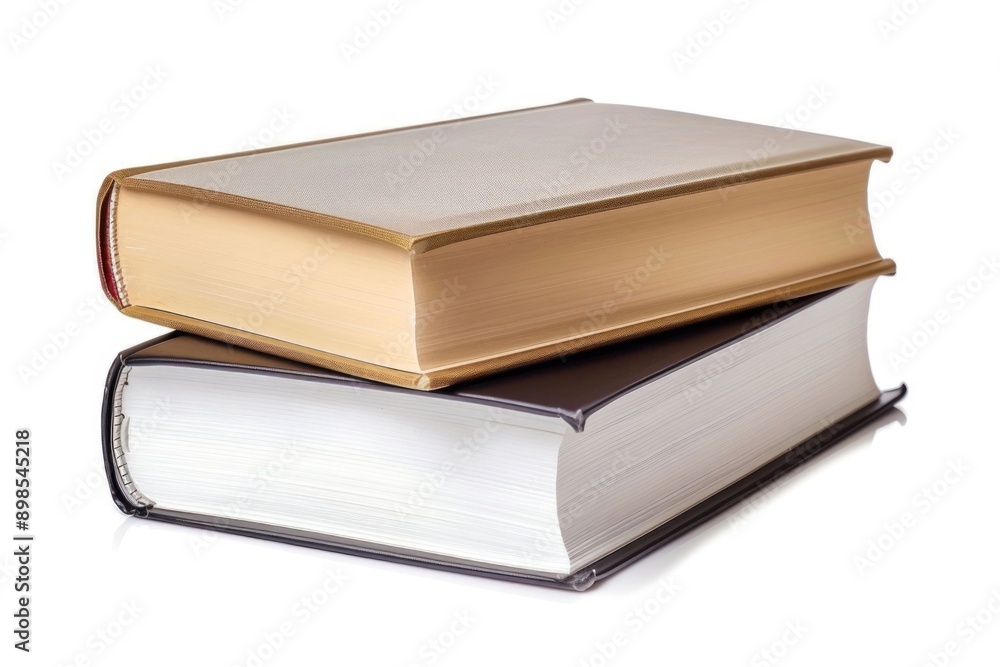 Two pile of isolated books with empty covers clipping path Two pile of isolated books with empty covers clipping path