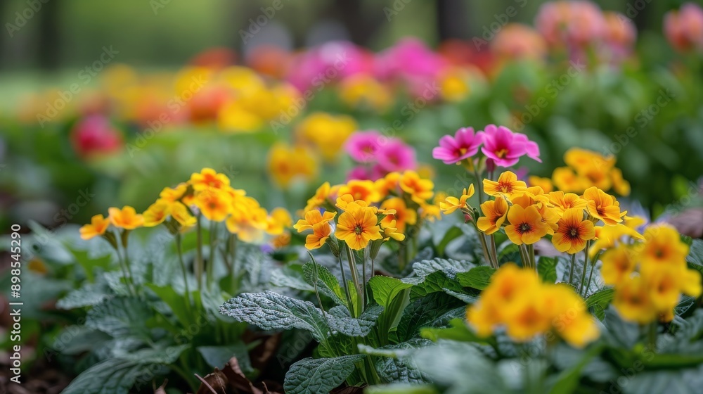 Group of Yellow Flowers in Dirt Group of Yellow Flowers in Dirt